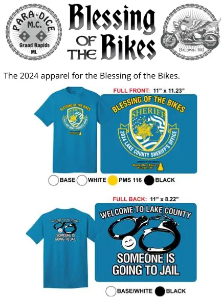 The 2024 apparel for the Blessing of the Bikes.