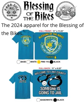 The 2024 apparel for the Blessing of the Bikes.